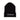 Front view of black Cutternation beanie with white home plate logo and script