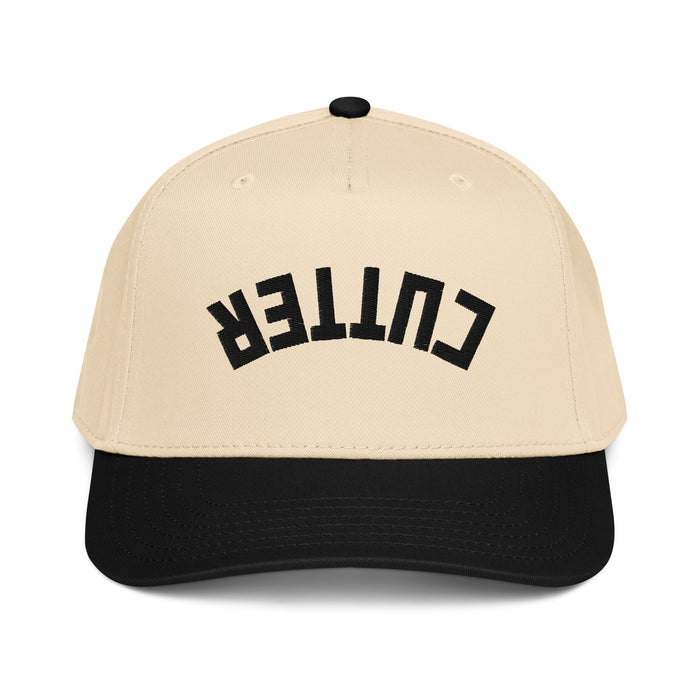 Cutternation Upside-Down CUTTER 3D Puff Hat — Cream & Black