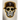 Cutternation brown and yellow Day of the Dead skull sticker — square product image