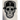 Cutternation black and white Day of the Dead skull sticker — square product image