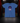 Youth Blue and White Short Sleeve Tee — Cutternation 4:5 product hero in a black and red indoor baseball training facility
